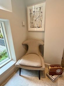 Armen Living Aria Designer Accent Chair, Taupe