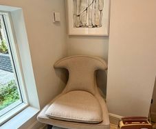 Armen Living Aria Designer Accent Chair, Taupe