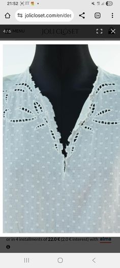 The Kooples Women's White Stitched Dots Embroidered Lace Cottagecore Dress M
