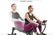 Compact Adjustable Rowing Machine, Cardio Exercise Equipment with 12 Levels of Resistance for Complete Body Workouts