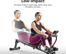 Compact Adjustable Rowing Machine, Cardio Exercise Equipment with 12 Levels of Resistance for Complete Body Workouts