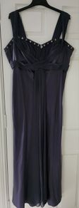 Debut Formal Cocktail Dress / Pleated Bodice Evening Dress - Charcoal - UK 20 / EU 48 / US 16