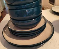 m&s tribeca teal dinner set x 10