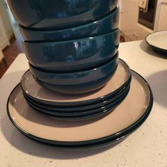 m&s tribeca teal dinner set x 10