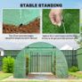Greenhouse approx. 4 x 3 x 2 m Polytunnel with 2 Roll-Up Zipper Doors & 8 Mesh Windows, Support Bars, Green Image 3