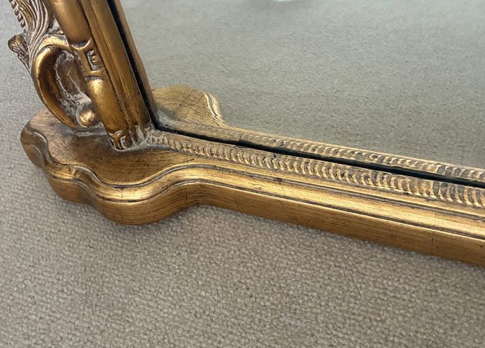 Mirror - Traditional style Overmantle . Antique Gold