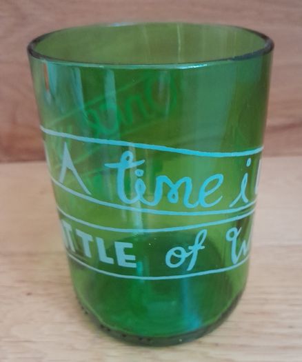 Two Tumblers, Glass made from wine bottle