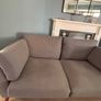 2 x Two seater dark grey couch and footstool - excellent condition Image 4