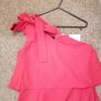 Red one shoulder bow dress Image 2