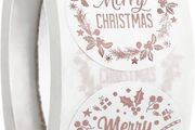 Christmas Stickers Clear, 500 PCS Happy Christmas Round Self Adhesive Stickers Presents Cards Tag Seals Label Scrapbooking Gift Craft Box Sticker Kids Decals 1inch/2.5cm (FREE POSTAGE)