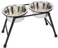 Double Dish High Feeder Bowls for Dogs