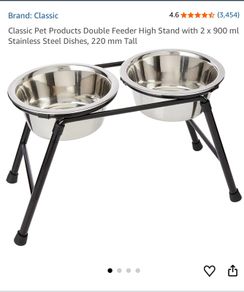 Double Dish High Feeder Bowls for Dogs