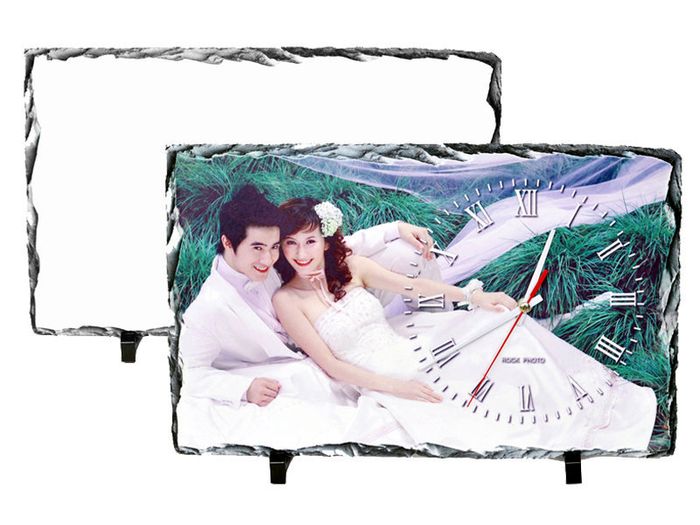 Personalised custom printed Clock Photo Slate 25 x 40cm with your photo oi any image