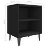 _Bed Cabinet with Metal Legs Black 40x30x50 cm Image 4