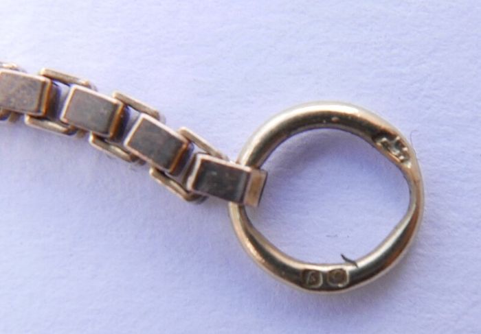 Vintage Square Box Link 9ct Rose Gold 375 Necklace L-17" - 7,27g