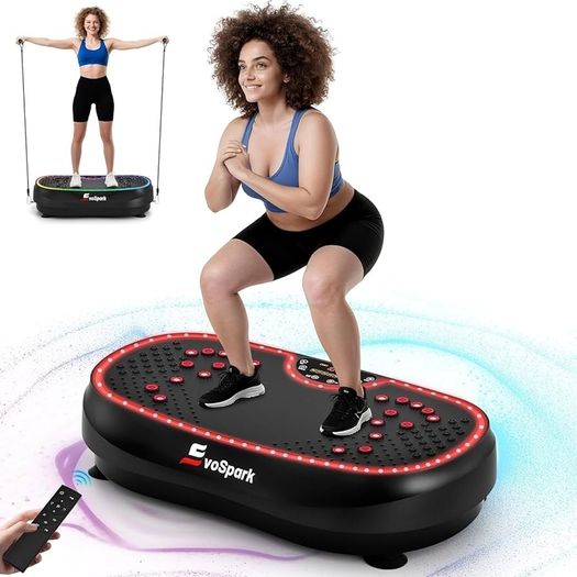 Vibration Plate EvoSpark 2026 2D 3D Vibration Plate Exercise Machine with Dual Motors Adjustable Speeds, High Weight Capacity Vibrating Plate for Lymphatic Drainage  Weight Loss