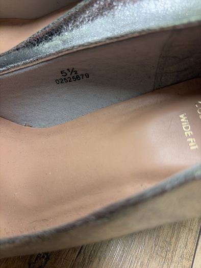 low heels metallic gold