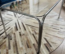 Vintage 1970s Space Age / Bauhaus Style Chrome & Smoked Glass Coffee Table