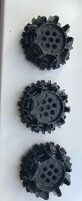 lego black wheel with cleats and flanges