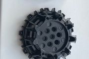 lego black wheel with cleats and flanges