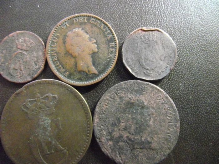 Lot Of Old Danish Coins (1813-1874)