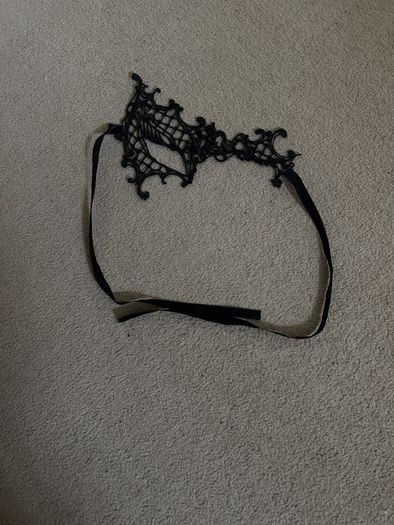 Fake Nose Halloween Costume/Red Mouth Mask/Nose & mouth mask/ black cut  out eye mask