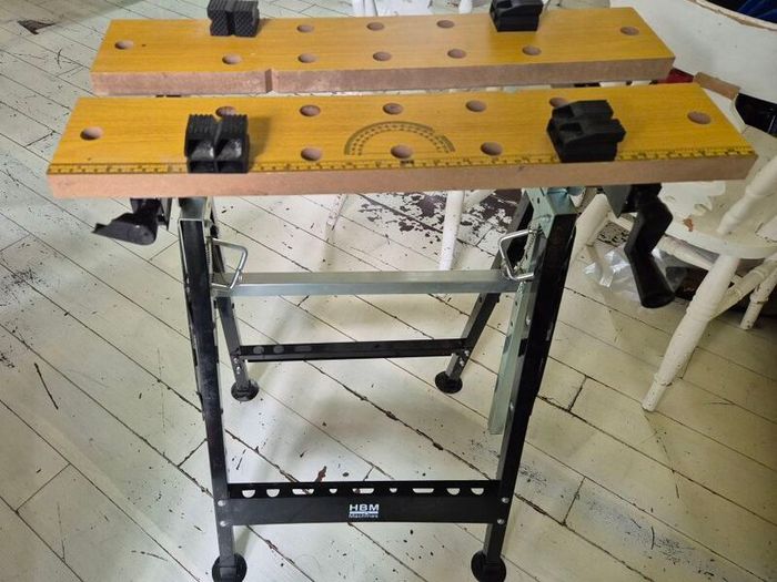 HBM Machines Heavy-Duty Adjustable Portable Workbench