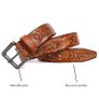 Unisex Genuine Leather Tooled Belt Vintage Floral Western Leather Belt Image 6