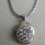 Vintage Sterling Silver 925  Oval Pendant Necklace with Cubic Zirconia Stones length 18" - 9,7g Image 5