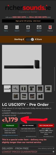 LG USG10TY, 3.1 Wireless Soundbar Dolby Atmos
