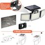 280 LED Solar Flood Lights Outdoor, 3 Adjustable Heads Solar Lights Outdoor Garden Motion Sensor, Waterproof Wireless Solar Security Lights Outside for Yard Garage Driveway Patio Garden, 4 Pack Image 3