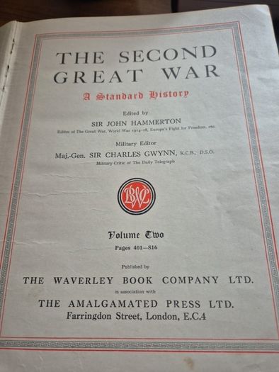 1947. The Second Great War. A standard history. VOL 2 John Hammerton