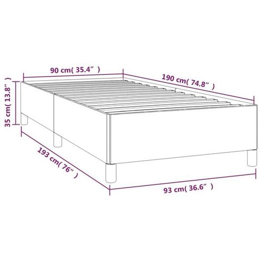 Bed Frame without Mattress Black 90x190 cm Single Single Velvet