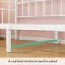 Single Daybed Frame 3ft Sofa Bed Steel Slats Platform Bed Frame 90x190 cm Children Bed For Living Room Guest Room,White Image 7