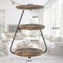 Small Round Coffee Table with 3 Color LED Lights, End Table with 3 Tier Storage Shelves, Bedside Sofa Side Tables for Living Room Bedroom, Rustic Brown Image 2