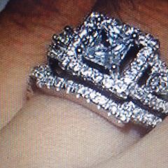 Sterling Silver Engagement and Wedding Ring Set
