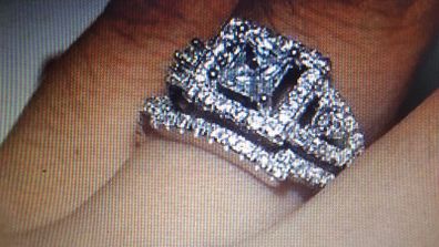 Sterling Silver Engagement and Wedding Ring Set