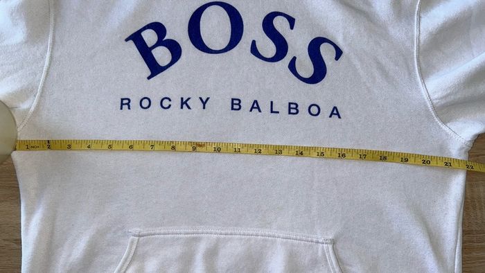 ROCKY BALBOA BOSS white hoodie ROCKY IV boxing movie Official Sylvester Stallone merchandise