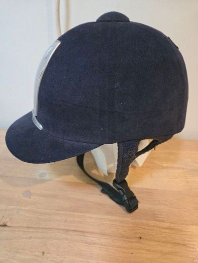 Riding helmet.