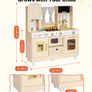 Wooden Kids Play Kitchen with Lights and Sounds Cream Image 9