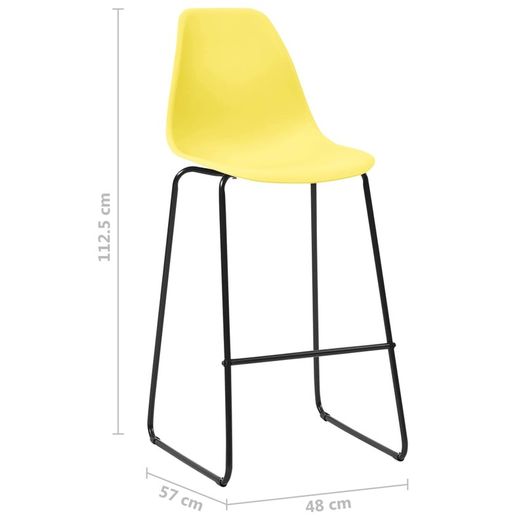 Bar Chairs 6 pcs Yellow Plastic