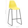 Bar Chairs 6 pcs Yellow Plastic Image 7