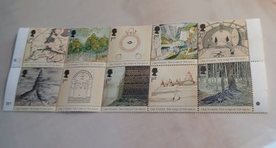 10 x LOTR stamps, unused, D18 post 3e