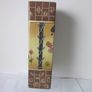 Chinese  Square Pottery Vase 11inches Image 2