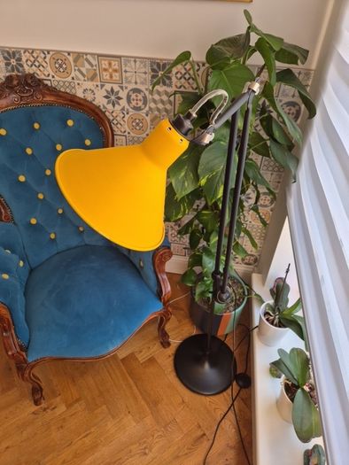 Floor Lamp lampe gras beautiful yellow very heavy light  bedroom living  reading home house great design wonderful present old vintage