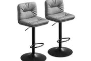 2 x grey bar stools thick padding  FREE DELIVERY