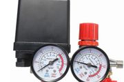 BRAND NEW Arrival Air Compressor Pressure Valve Switch Manifold Relief Regulator Gauges 180PSI 240V 45x75x80mm