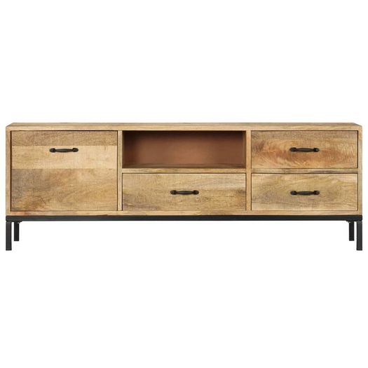 TV Cabinet 130x30x45 cm Solid Mango Wood