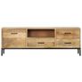 TV Cabinet 130x30x45 cm Solid Mango Wood Image 2