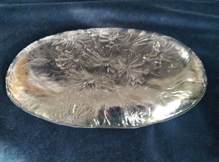 Hadeland, crystal platter , Scandinavian glass, Norway Glass platter